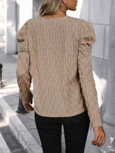 Load image into Gallery viewer, Textured V-Neck Long Sleeve Top
