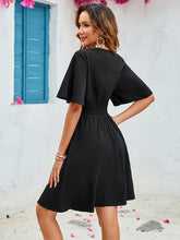 Load image into Gallery viewer, Surplice Flutter Sleeve Mini Dress
