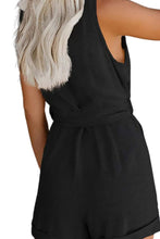 Load image into Gallery viewer, Full Size Tied V-Neck Sleeveless Romper with Pockets
