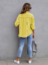 Load image into Gallery viewer, Distressed Drop Shoulder Denim Jacket
