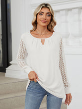 Load image into Gallery viewer, Cutout Round Neck Long Sleeve T-Shirt
