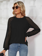 Load image into Gallery viewer, Round Neck Lace Long Sleeve Top
