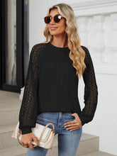 Load image into Gallery viewer, Round Neck Lace Long Sleeve Top
