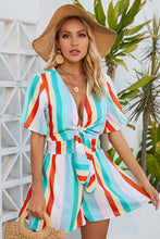 Load image into Gallery viewer, Striped Tie Front Romper
