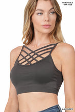 Load image into Gallery viewer, SEAMLESS TRIPLE CRISS-CROSS PADDED BRALETTE
