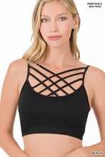 Load image into Gallery viewer, SEAMLESS TRIPLE CRISS-CROSS PADDED BRALETTE
