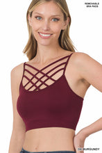 Load image into Gallery viewer, SEAMLESS TRIPLE CRISS-CROSS PADDED BRALETTE
