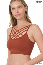 Load image into Gallery viewer, SEAMLESS TRIPLE CRISS-CROSS PADDED BRALETTE
