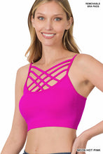 Load image into Gallery viewer, SEAMLESS TRIPLE CRISS-CROSS PADDED BRALETTE
