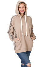 Load image into Gallery viewer, CONTRAST SIDE PANEL LEOPARD HOODIE
