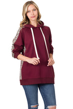 Load image into Gallery viewer, CONTRAST SIDE PANEL LEOPARD HOODIE
