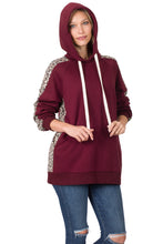 Load image into Gallery viewer, CONTRAST SIDE PANEL LEOPARD HOODIE
