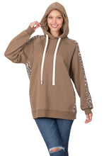 Load image into Gallery viewer, CONTRAST SIDE PANEL LEOPARD HOODIE
