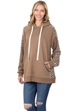 Load image into Gallery viewer, CONTRAST SIDE PANEL LEOPARD HOODIE
