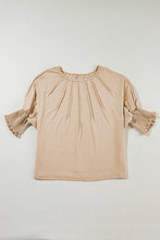 Load image into Gallery viewer, Round Neck Smocked Half Sleeve Top
