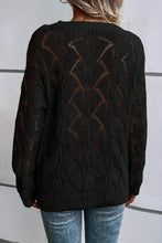 Load image into Gallery viewer, Openwork V-Neck Long Sleeve Sweater
