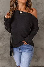 Load image into Gallery viewer, Double Take Horizontal Ribbing One-Shoulder Sweater
