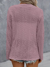 Load image into Gallery viewer, Eyelet Roll-Tab Sleeve Cardigan
