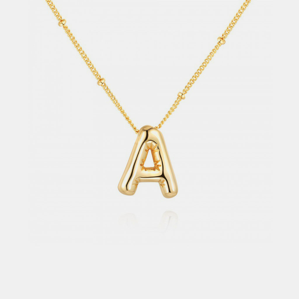 Gold-Plated Bubble Initial Necklace