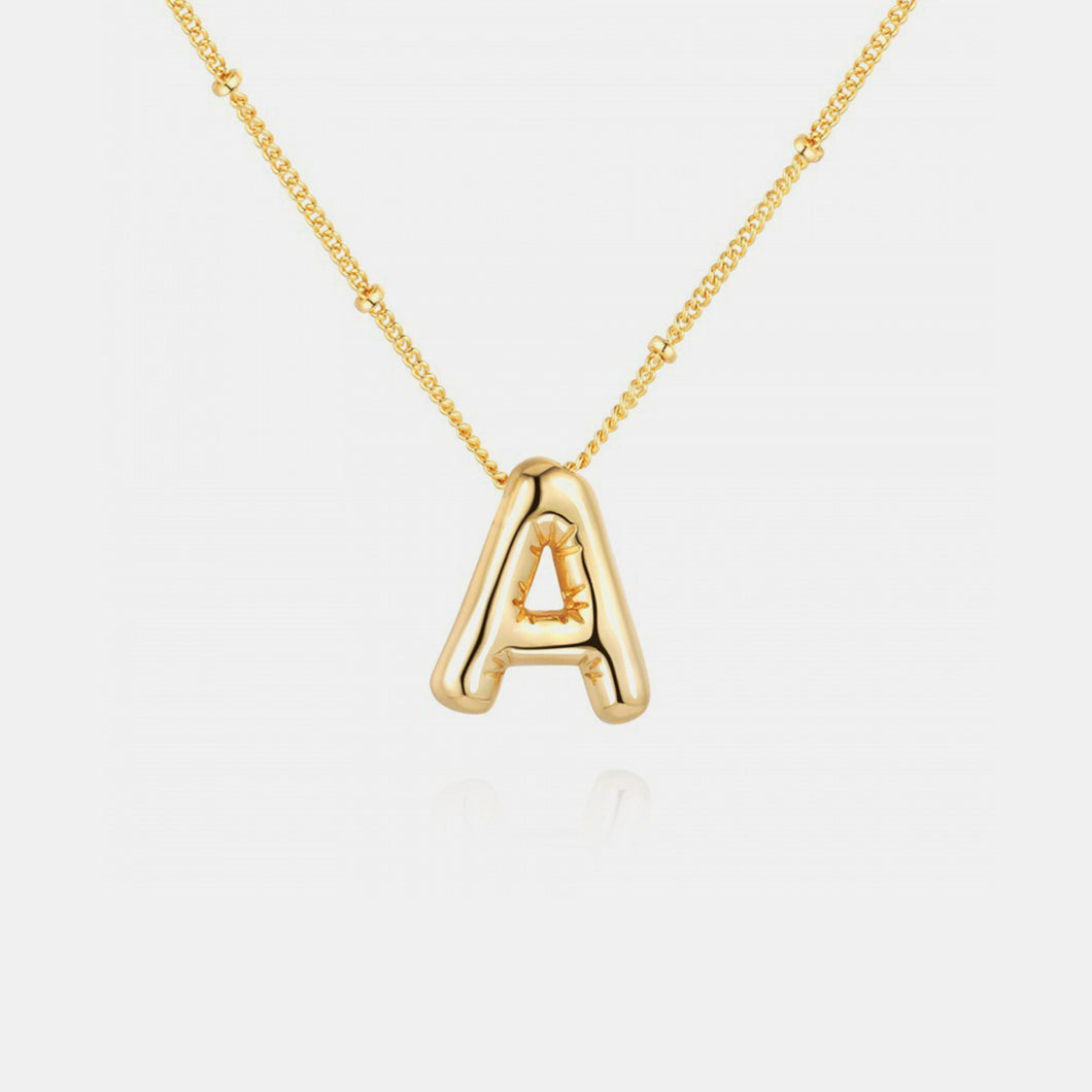 Gold-Plated Bubble Initial Necklace
