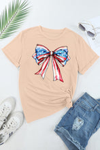 Load image into Gallery viewer, Bow Graphic Round Neck Short Sleeve T-Shirt
