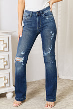 Load image into Gallery viewer, Judy Blue Full Size Mid Rise Hand Sand &amp; Destroy Bootcut Jeans
