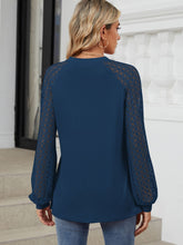 Load image into Gallery viewer, Round Neck Lace Long Sleeve Top
