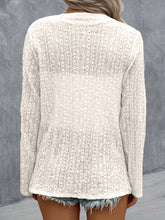 Load image into Gallery viewer, Eyelet Roll-Tab Sleeve Cardigan
