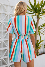 Load image into Gallery viewer, Striped Tie Front Romper
