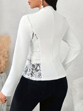 Load image into Gallery viewer, Lace Detail Open Front Long Sleeve Blazer
