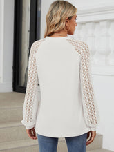 Load image into Gallery viewer, Round Neck Lace Long Sleeve Top
